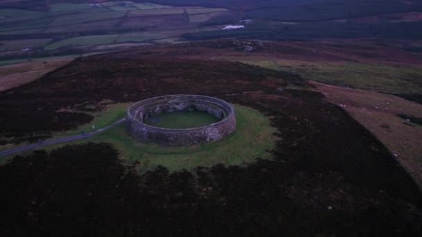 Grianan of Aileach ring forfort, Donegal - Ireland — стокове відео