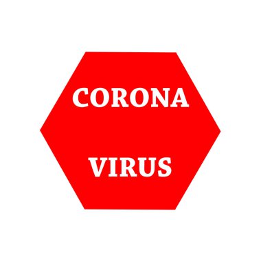 Coronavirus stop sign overlaying a plain background