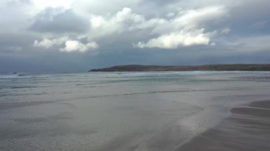 Aerial view of the dunes and beach at Maghera Beach near Ardara, County Donegal - Ireland.