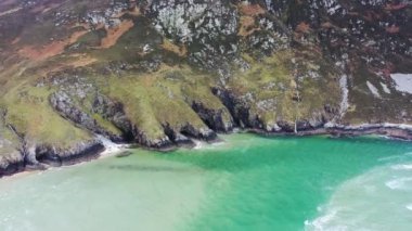 Aerial view of the dunes and beach at Maghera Beach near Ardara, County Donegal - Ireland.