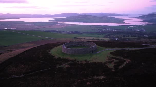 Aileach ring kalesinden Grianan, Donegal - İrlanda — Stok video