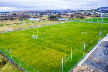 Aerial view of Ardara football field in County Donegal - Ireland