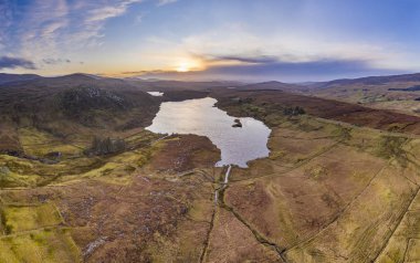 Aerial view of Lough EA between Ballybofey and Glenties in Donegal - Ireland