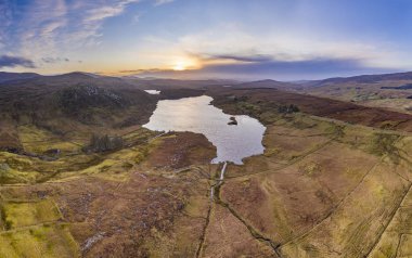 Aerial view of Lough EA between Ballybofey and Glenties in Donegal - Ireland clipart