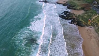 Donegal İrlanda 'daki Culdaff Sahili' nin havadan görünüşü