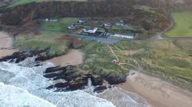 Donegal İrlanda 'daki Culdaff Sahili' nin havadan görünüşü