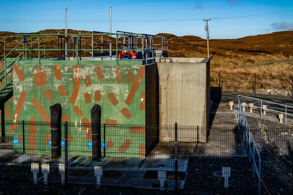 Dunlewey, County Donegal , Ireland - February 13 2020 : Water treatment plant operating at Meenagall — Stok fotoğraf