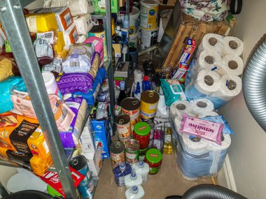 Donegal , Ireland - March 02 2020 : Pantry filled with food