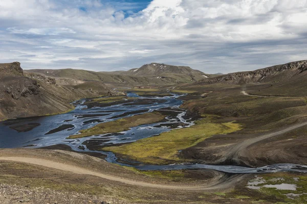 Landmannalaugar camp im island — Stockfoto