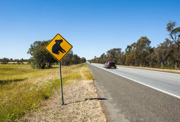 Koala-Warnschild in Australien — Stockfoto
