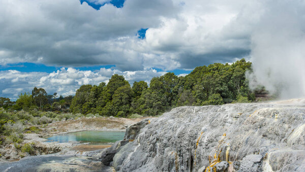 Pohutu and Prince of Wales geysers 