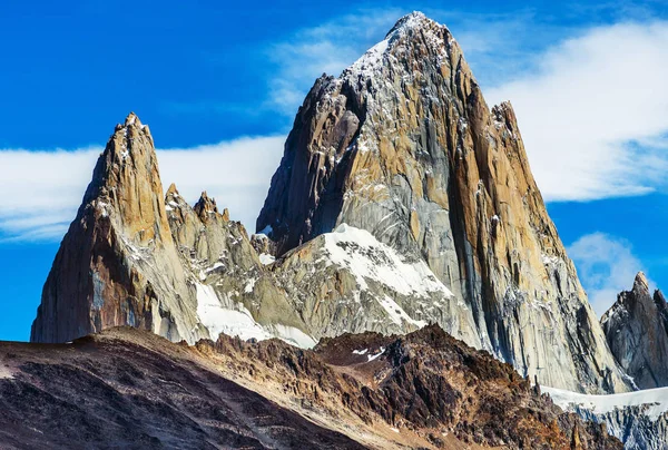 Monte Fitz Roy en el Parque Nacional Los Glaciares en Argentina — Foto de Stock