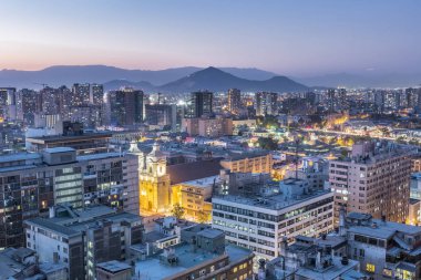 Santiago de Chile akşam Panoraması