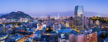 Santiago de Chile akşam Panoraması