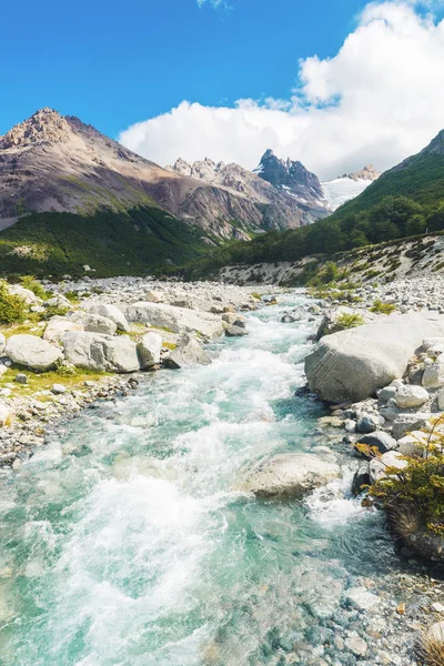 Schöner Schneller Bach Auf Dem Weg Zum Gletscher Piedras Blancas — Stockfoto