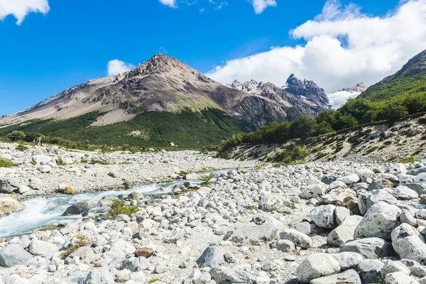 Mooie Snelle Beek Weg Naar Glacier Piedras Blancas Nationaal Park — Stockfoto