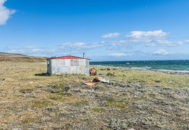 Fisherman's yazlık Tierra del Fuego kıyısından