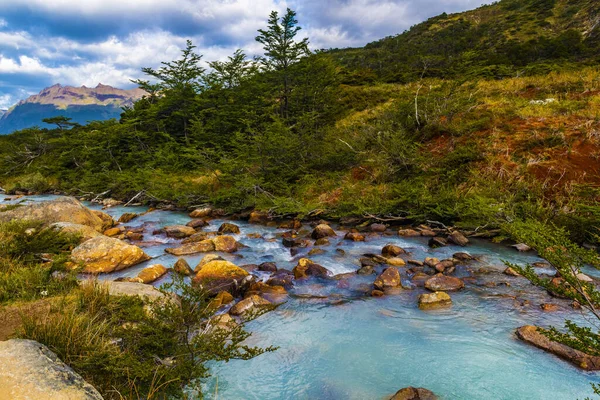 Belle Image Ruisseau Sur Sentier Laguna Esmeralda Près Ushuaia Dans — Photo