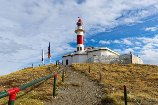 Şili Deki Magdalena Adasının Kıyısındaki Bir Loghthouse — Stok fotoğraf