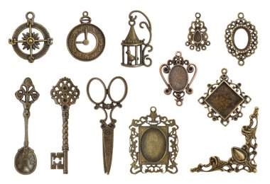 Vintage metal çerçeveler ve öğeleri