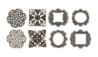Vintage metal çerçeveler ve öğeleri