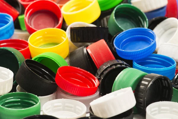 Tappi di plastica riciclati — Foto Stock
