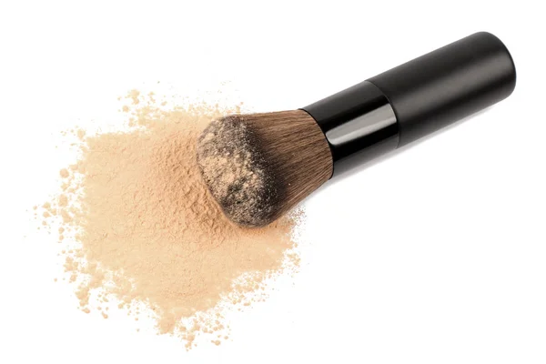 Make up powder with brush — Stock Photo, Image