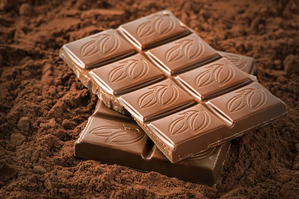 Stacked chocolate bars — Stock Photo, Image
