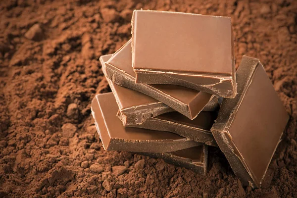 Barrette di cioccolato impilate — Foto Stock