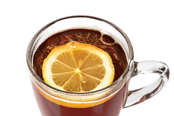 Glass cup of black tea — Stock Photo, Image