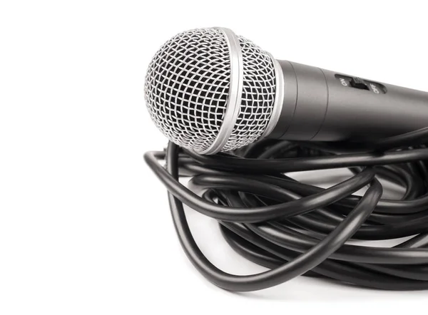 Mikrofon mit lockigem Kabel — Stockfoto