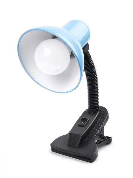 Lámpara de mesa azul en una abrazadera —  Fotos de Stock