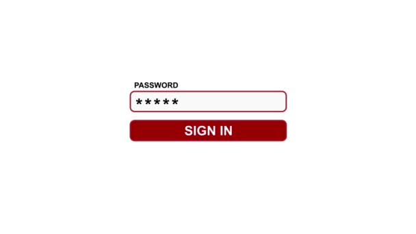 Inserire Password Fare Clic Sul Pulsante Accedi Sullo Schermo Del — Video Stock