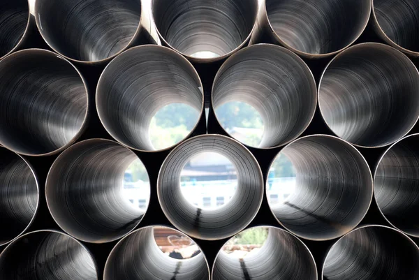 Pilha Tubos Ferro Material Industrial — Fotografia de Stock