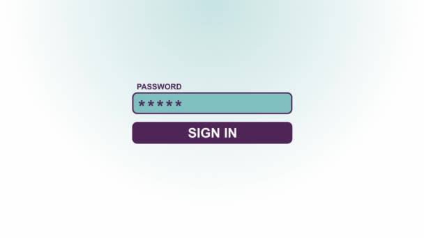 Entering Password Clicking Button Sign Computer Screen Video — Stock Video