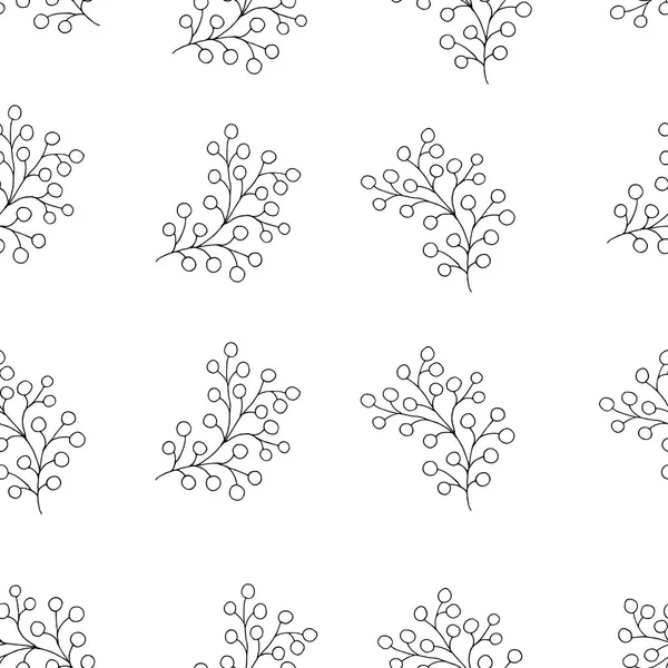 Şube ve çilek ile çiçek seamless modeli. 