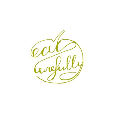 Dikkatli bir şekilde yazı yemek.