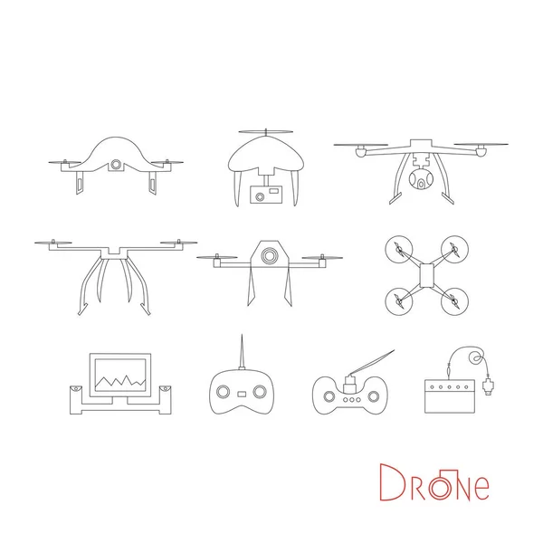 Iconos de drones vectoriales — Vector de stock