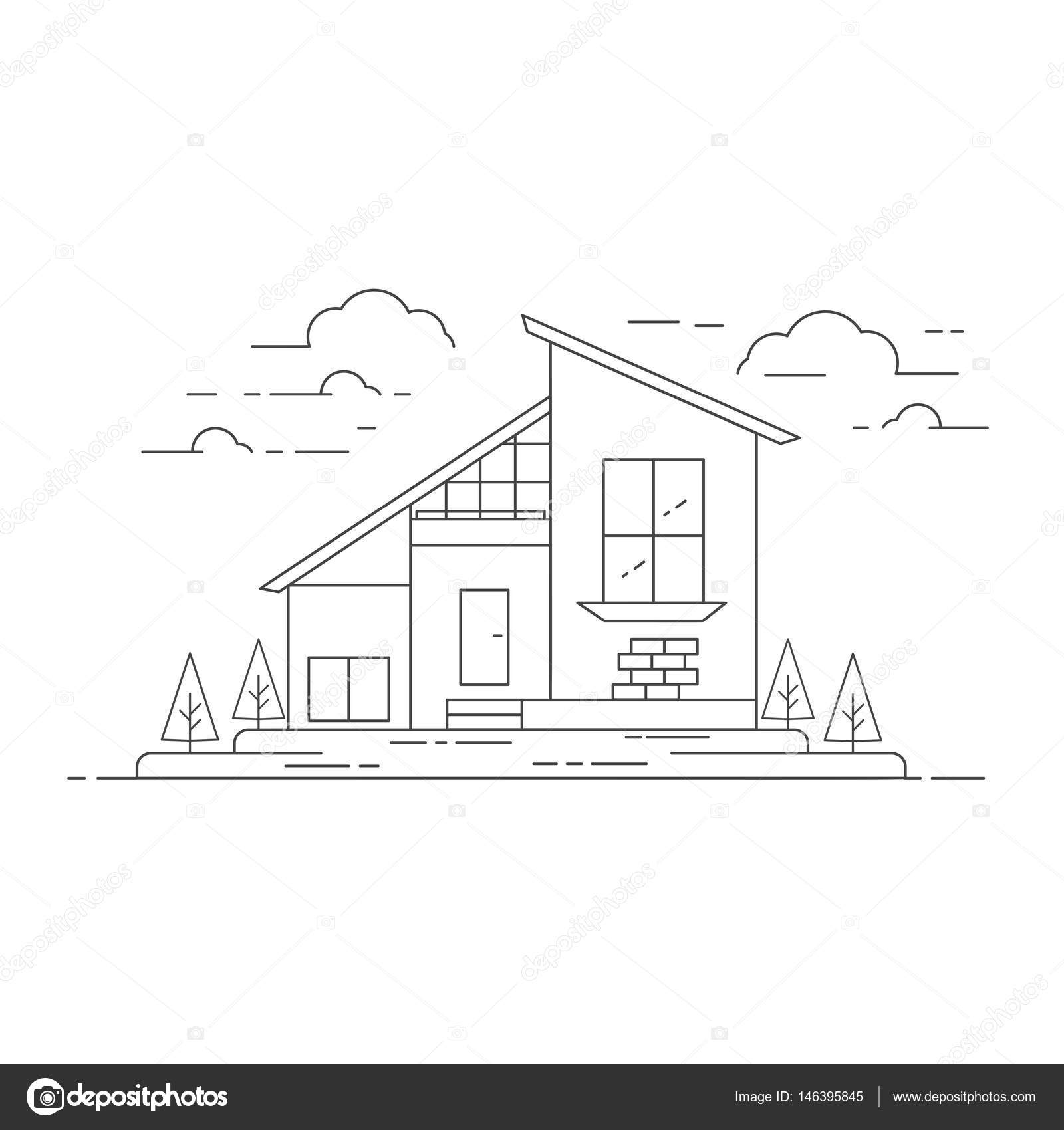 conjunto de casas, coleção de casas pretas, planas, de contorno,  ilustrações de arte de linha, isoladas no fundo branco. 11772041 Vetor no  Vecteezy