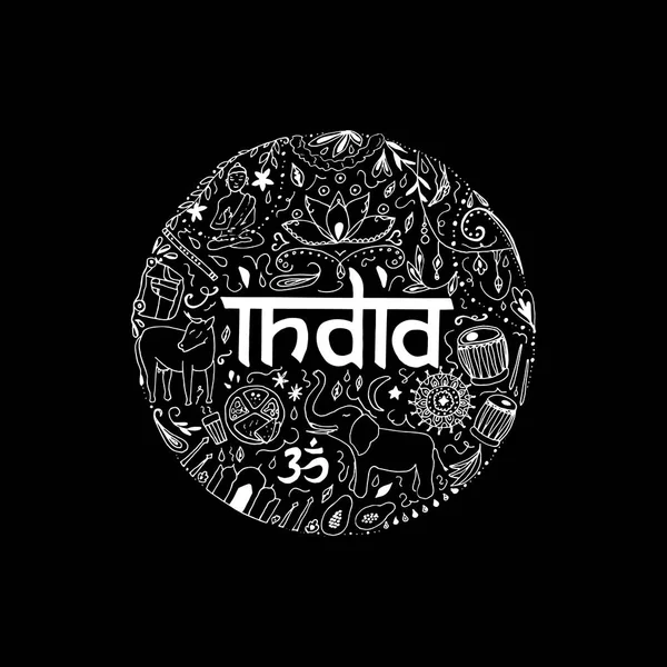 Símbolos de la India — Vector de stock