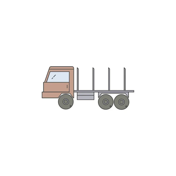 Ícone de linha de transporte de madeira — Vetor de Stock
