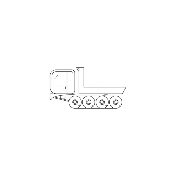 Samochód ciężarowy Wywrotka linii wektor ikona — Wektor stockowy