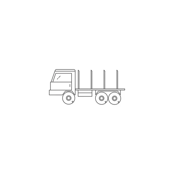 Wood transport line vector icon — Stock Vector