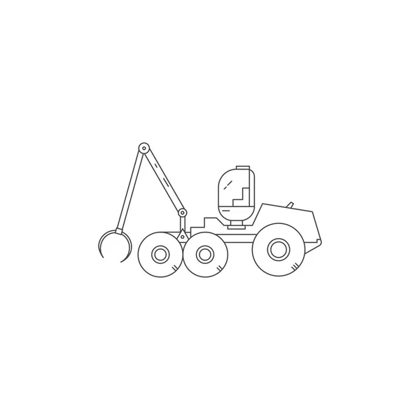 Forest harvester line vector icon — Stock Vector