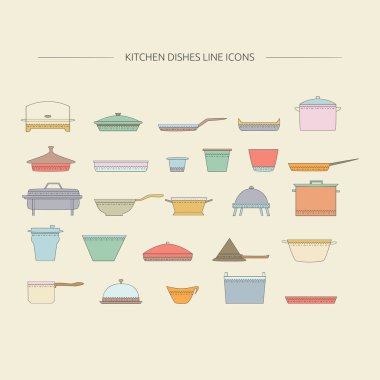 Mutfak yemekleri simgeleri sıraya. 