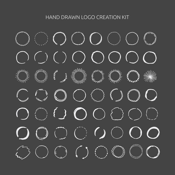 Hand drawn logo creation kit. 