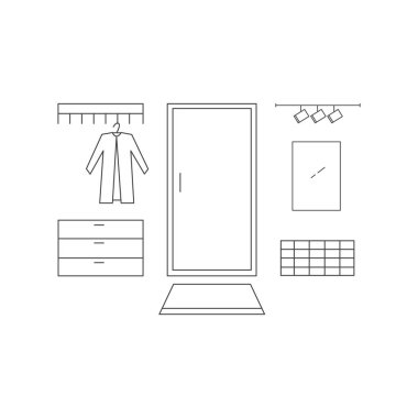 Koridor çizgi vektör çizim.