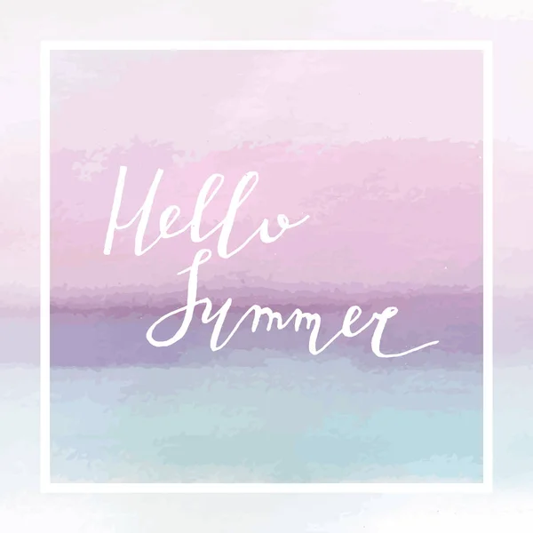 Hello summer lettering. — Stock Vector