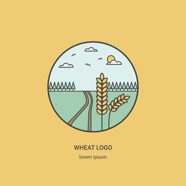 Pšeničná linka vektorové logo. — Stockový vektor