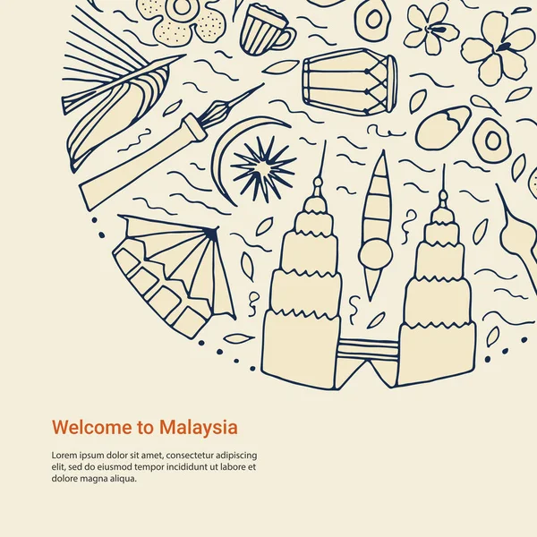 Welcome to Malaysia design concept. Stock Vector